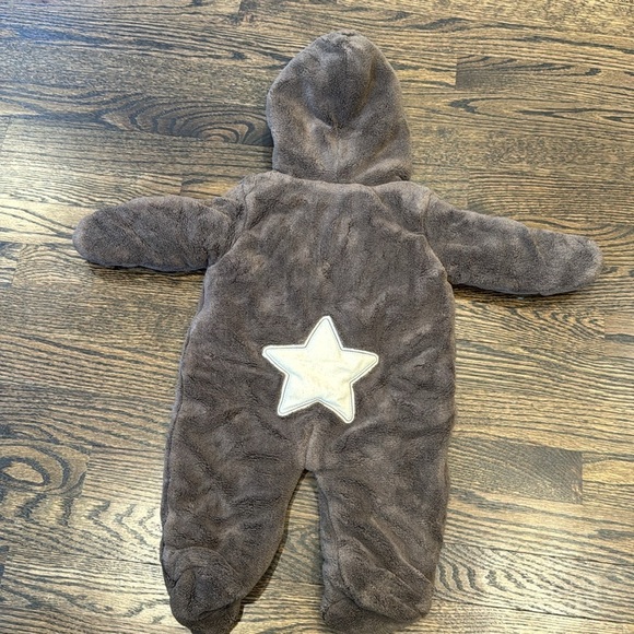 Baby Sherpa fleece fuzzy warm bear ear hooded bunting winter snow - Picture 6 of 6